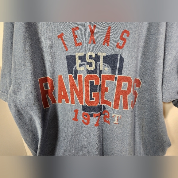 MAJESTIC MLB TEXAS RANGERS EST 1972 ADULT T-SHIRT SIZE XL BLUE COTTON POLYESTER - Picture 5 of 12